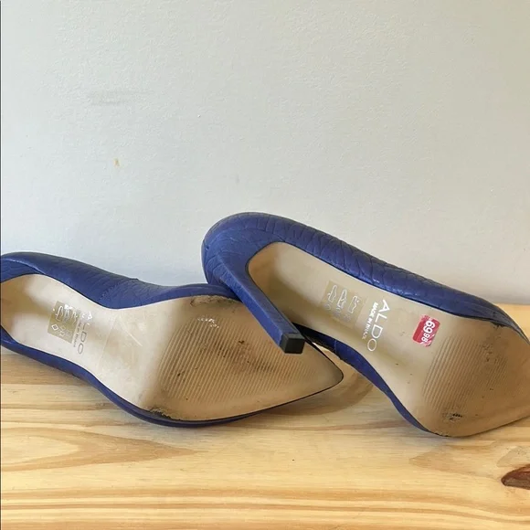 Aldo |Blue Textured Heels Elegant Stiletto Design sz 6 - Picture 9 of 9